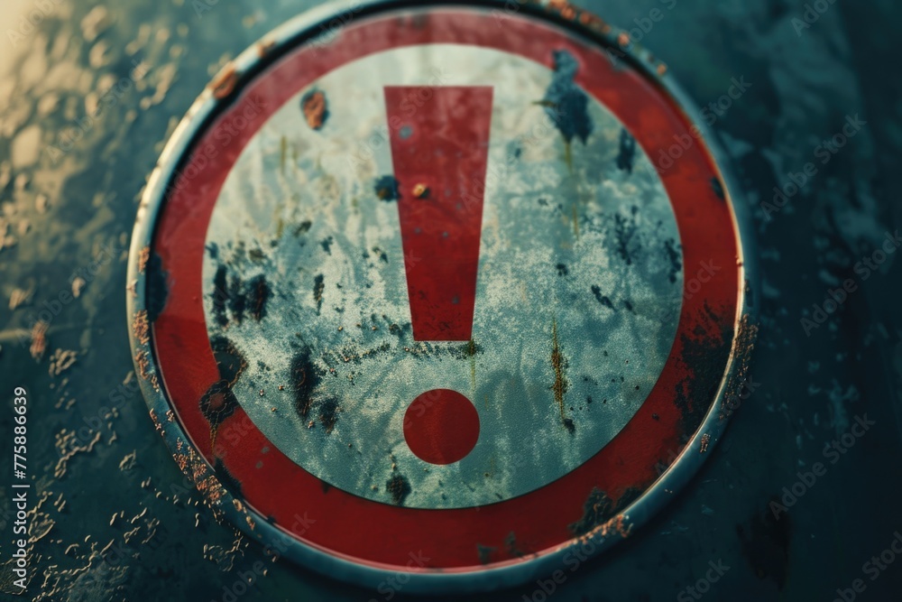 Poster detailed view of a red and white sign, suitable for various design projects