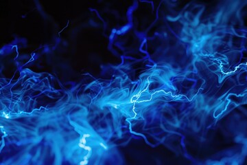 Fototapeta na wymiar A detailed view of blue fire and smoke. Ideal for science or industrial concepts