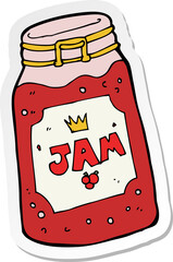 sticker of a cartoon jar of jam