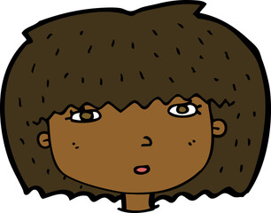 cartoon female face