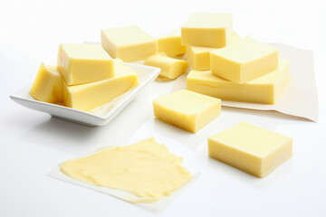 Butter contains vitamins A, D, E and K, as well as fatty acids, which are necessary for the normal functioning of the body. It is also a source of energy and helps improve the absorption - obrazy, fototapety, plakaty