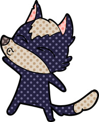 cartoon wolf pouting