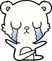 sad little polar bear cartoon