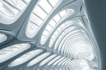 Naklejka premium Captivating Architecture background lights. Future construction. Generate Ai