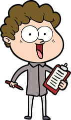 cartoon happy man