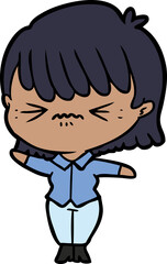 annoyed cartoon girl