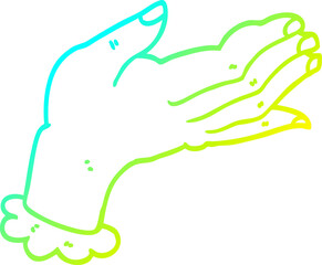 Fototapeta premium cold gradient line drawing of a cartoon hand