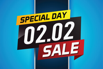 2.2 Special day sale word concept vector illustration with ribbon and 3d style for use landing page, template, ui, web, mobile app, poster, banner, flyer, background, gift card, coupon

