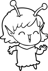cartoon alien girl laughing