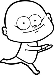 cartoon bald man staring