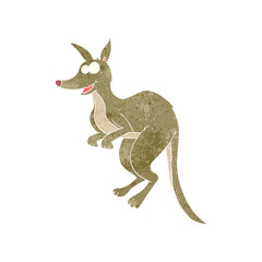 freehand retro cartoon kangaroo