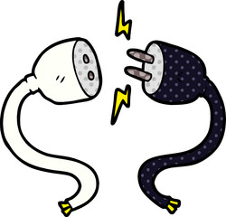 cartoon plug and socket