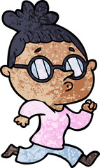 Naklejka premium cartoon woman wearing glasses