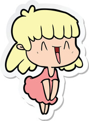sticker of a cartoon woman