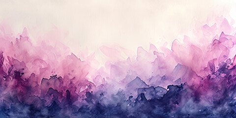 Soft lavender watercolor delicately bleeding into a light parchment backdrop, yielding a dreamy and ethereal fusion of hues - obrazy, fototapety, plakaty