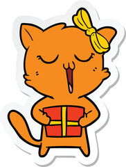 sticker of a cartoon cat