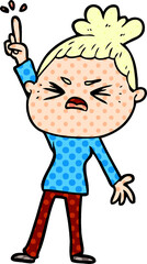 cartoon angry woman