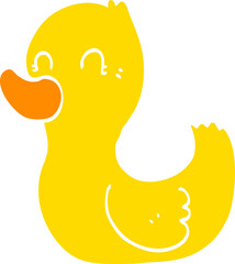 flat color style cartoon duck
