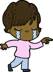 cartoon woman crying