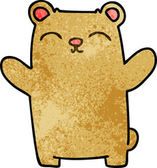 hand drawn quirky cartoon bear