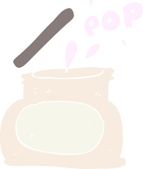 flat color illustration of popping jar