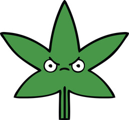 cute cartoon of a marijuana leaf