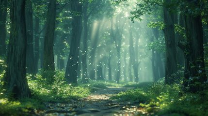 Obraz premium Fantasy Forest, An enchanted forest filled with magical whispers and secrets.