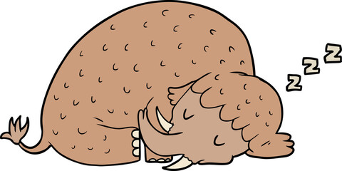 cartoon mammoth sleeping
