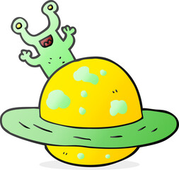 freehand drawn cartoon alien planet