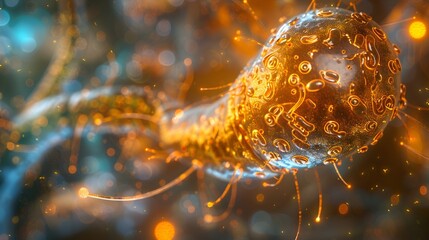 Obraz premium abstract digital artwork captures the dynamic essence of a fiery helix nebula yellow