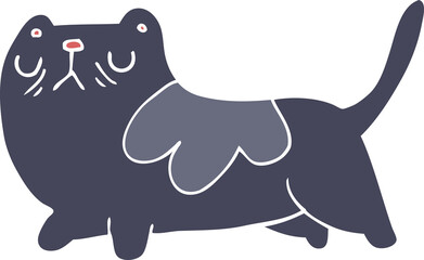 flat color style cartoon cat