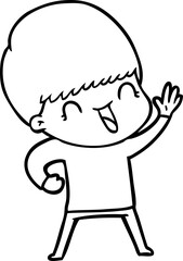 happy cartoon boy