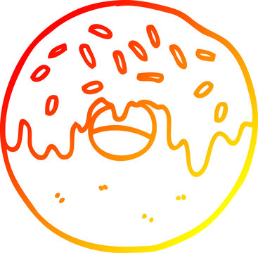 recommend clip art: warm gradient line drawing of a cartoon donut