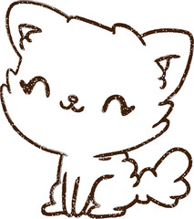 Obraz premium Cute Cat Charcoal Drawing