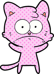 cartoon nervous cat