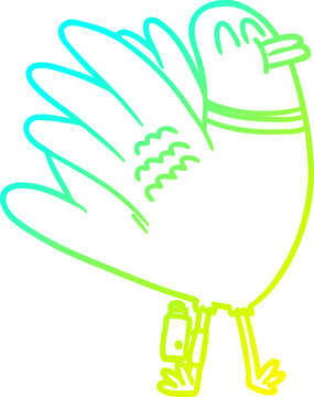 recommend clip art: cold gradient line drawing of a cartoon pigeon