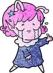 cartoon crying alien girl
