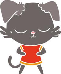 cute flat color style cartoon dog
