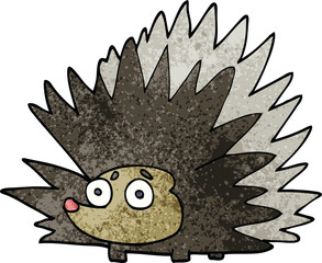 cartoon doodle spiky hedgehog