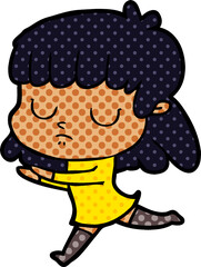 cartoon indifferent woman