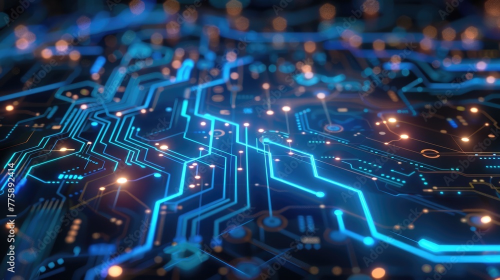 Aufkleber Detailed view of a computer circuit board, suitable for technology concepts