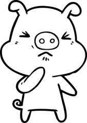 cartoon angry pig