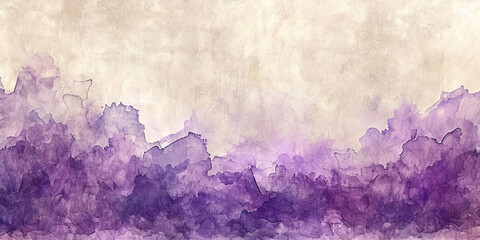 Soft lavender watercolor delicately bleeding into a light parchment backdrop, yielding a dreamy and ethereal fusion of hues - obrazy, fototapety, plakaty