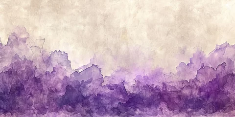 Fotobehang Soft lavender watercolor delicately bleeding into a light parchment backdrop, yielding a dreamy and ethereal fusion of hues © Дмитрий Симаков