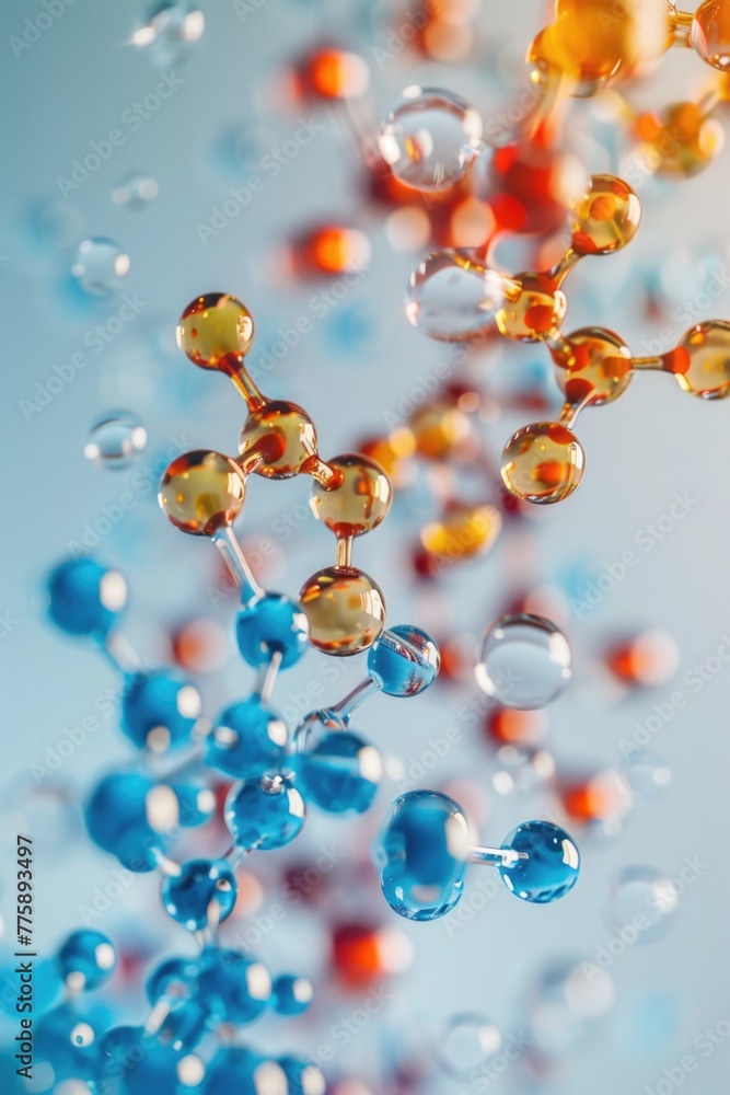 Poster A bunch of bubbles floating on top of each other. Ideal for design projects and creative backgrounds