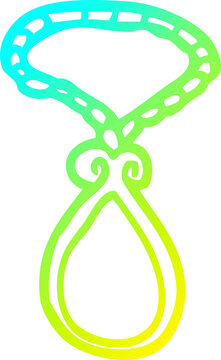 recommend clip art: cold gradient line drawing of a cartoon pendant
