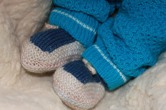 baby feet in socks