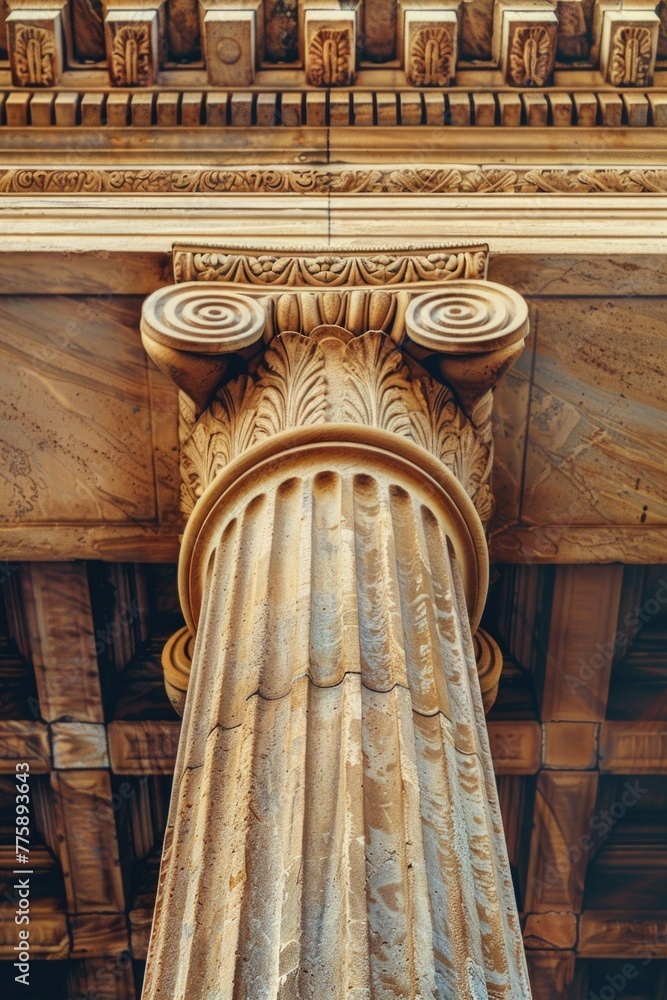 Poster a detailed view of a clock mounted on a column. suitable for time management concepts