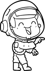 happy cartoon astronaut