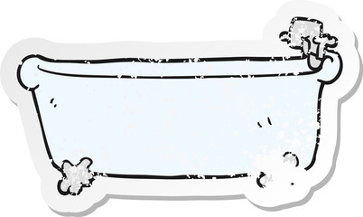 retro distressed sticker of a cartoon bath